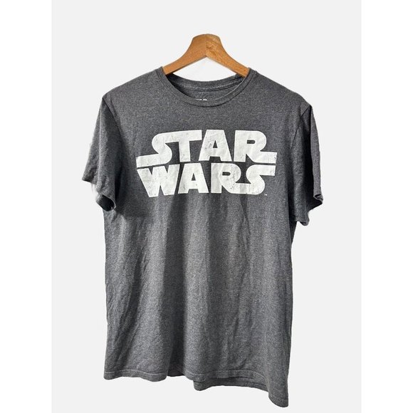 Star Wars Tops - Star Wars T Shirt Mens Medium Gray Graphic Crew Neck Bold Logo